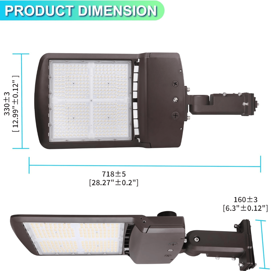LED Shoebox light product dimension at switchtoled.com
