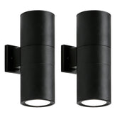 Two 36W x2 LED up-down outdoor wall lights, 3CCT 3000K/4000K/6000K, IP65, die-cast aluminum at switchtoled.com