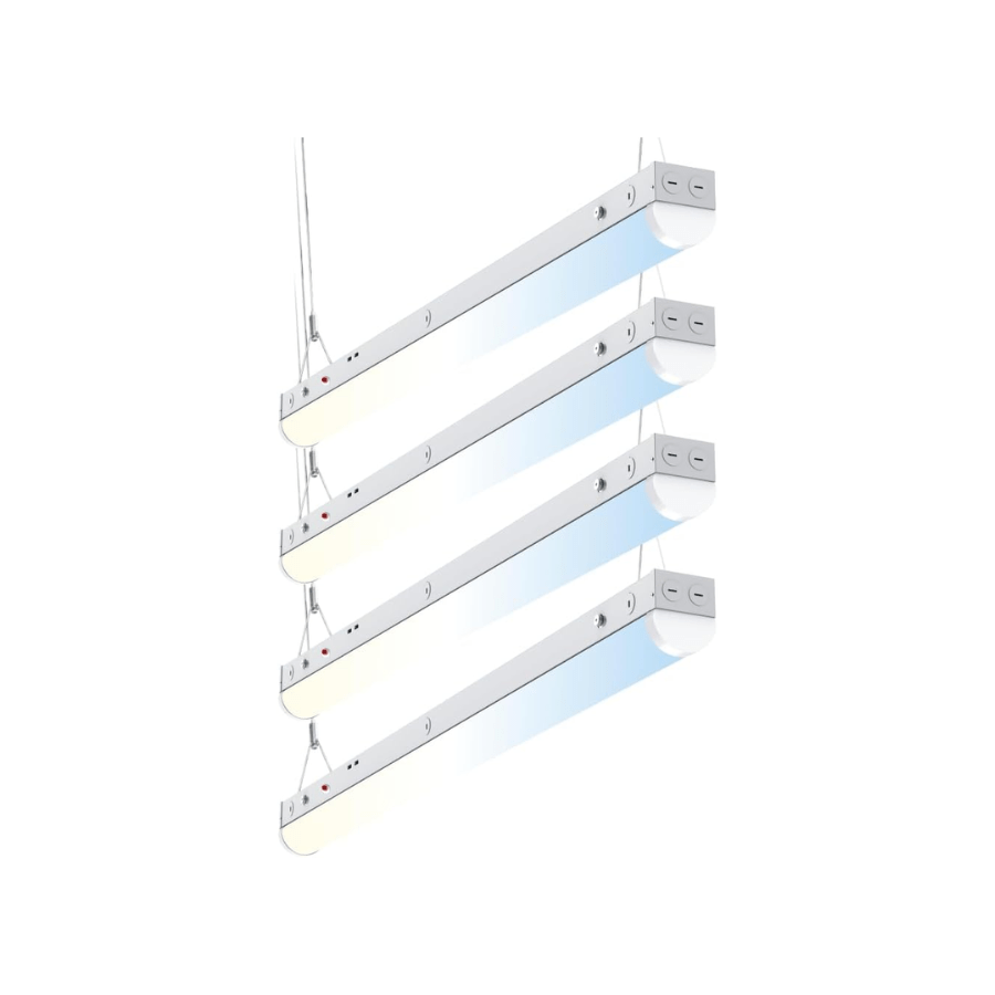 Modern pendant light LED linear strip on a white background