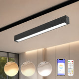 Slim magnetic LED floodlight track head mounted on a recessed 24V magnetic track, featuring app, remote, and voice control with adjustable 3000K–6000K color temperature.