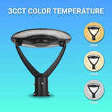 Street light with 3CCT color temperature options on a blue background