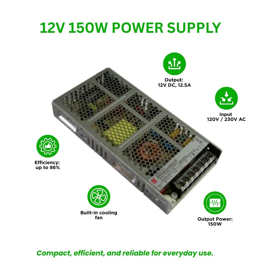 12V 150W LED Power Supply switchable driver for indoor/outdoor lighting