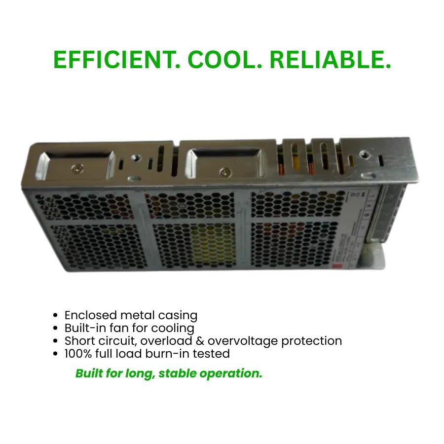 Efficient, cool, and reliable 12V 150W Switchable Power Supply for LED lighting – LRS-150-12 model