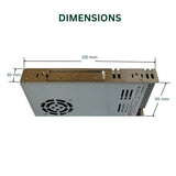 Switchable Power Supply product dimensions at switchtoled.com