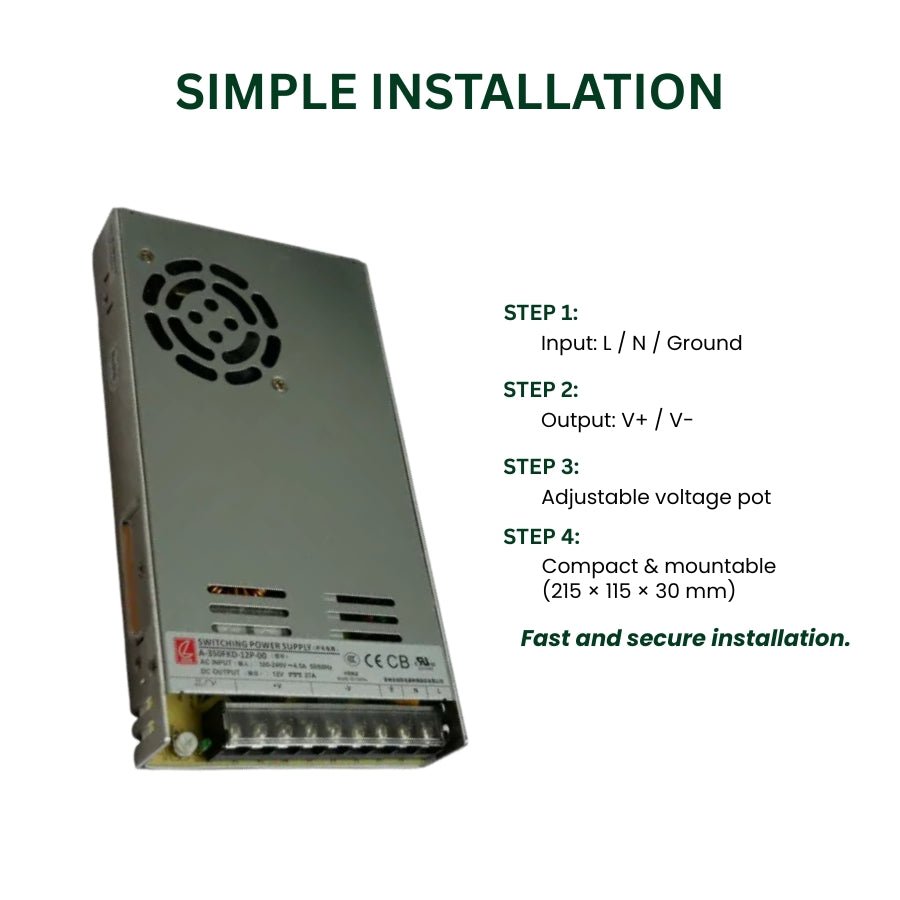 Switchable Power Supply installation at switchtoled.com