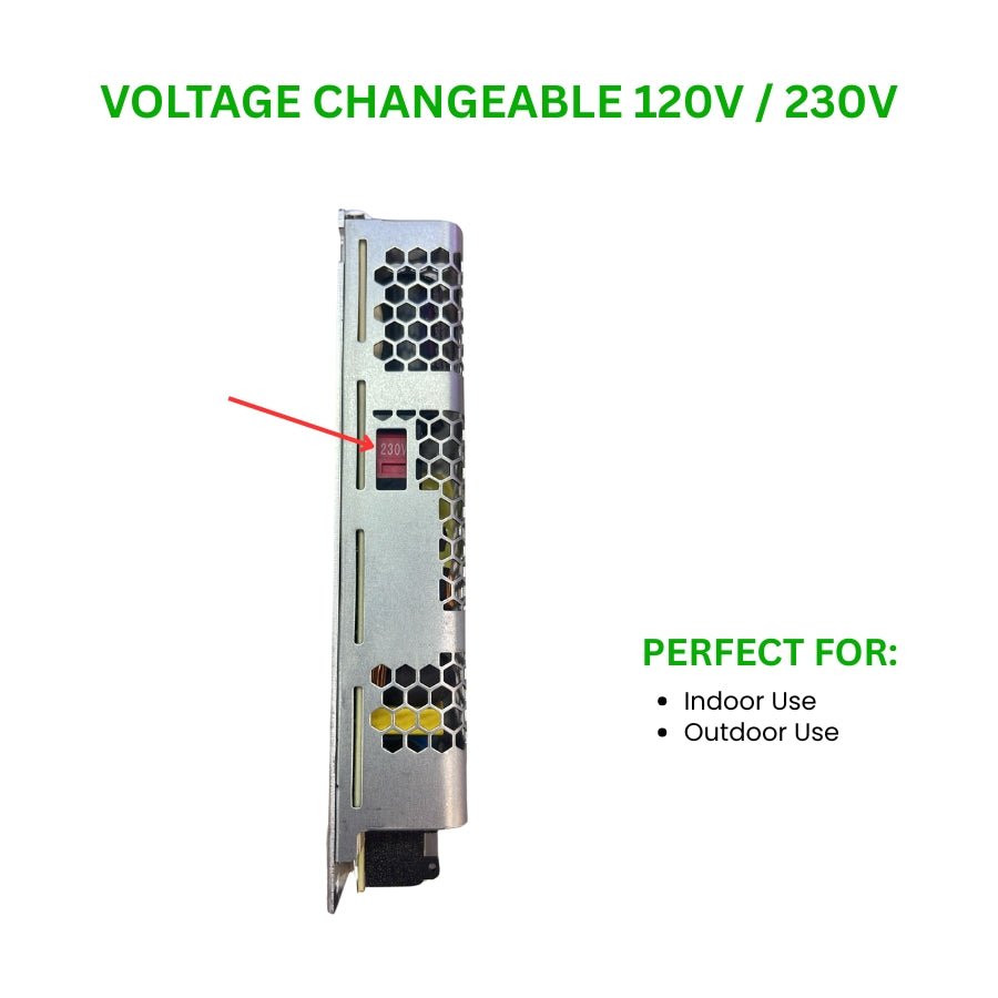 12V 150W Switchable Power Supply – voltage changeable 120V/230V for LED lighting