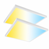 2×2FT LED Panel Square Light – Dimmable Flush Mount Ceiling Light 50W, 5CCT 3000K/3500K/4000K/5000K/6500K Selectable, 6250 Lumens, Surface Mount for Kitchen, Garage, Office, Home – 2 Pack