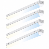 4FT LED Linear Strip Light, Super Bright LED Shop Lights 6500lm, 20W 30W 40W 50W Selectable 100V-277V 5CCT 3000K-6500K, Flush Mount 0-10V Dimmable Commercial Garage Indoor Ceiling Light, ETL