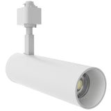 White LED track light with selectable 10W, 15W, or 20W power, 5CCT color temperature, and 24° beam angle for commercial accent lighting.