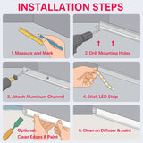 Installation guide of aluminum led channel and diffuser at switchtoled