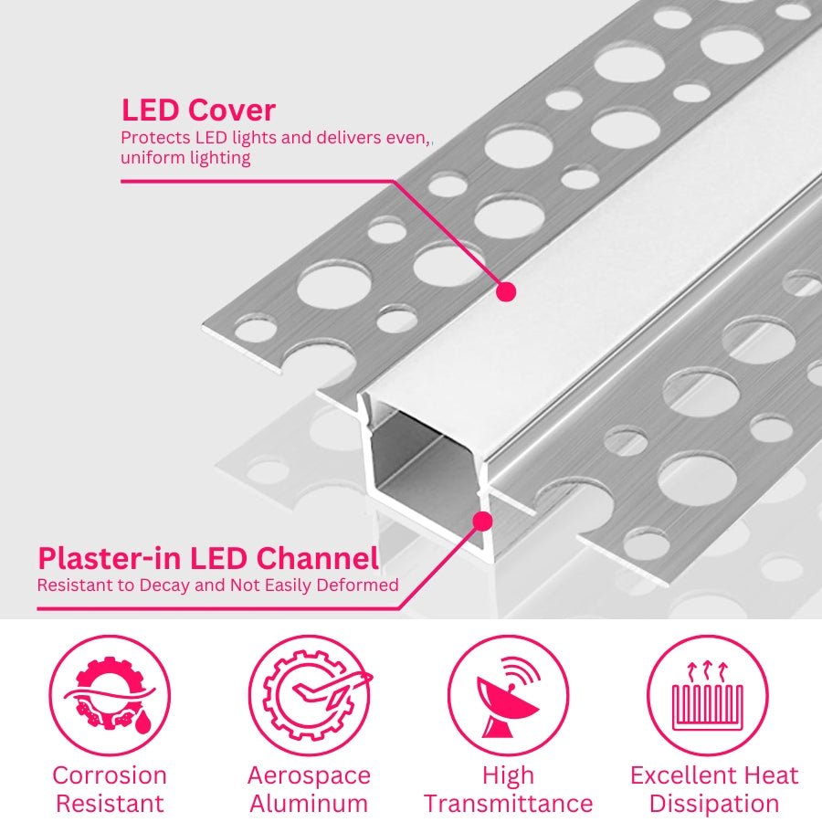 switchtoled aluminum led channel and diffuser corrosion resistant, excellent heat dissipation