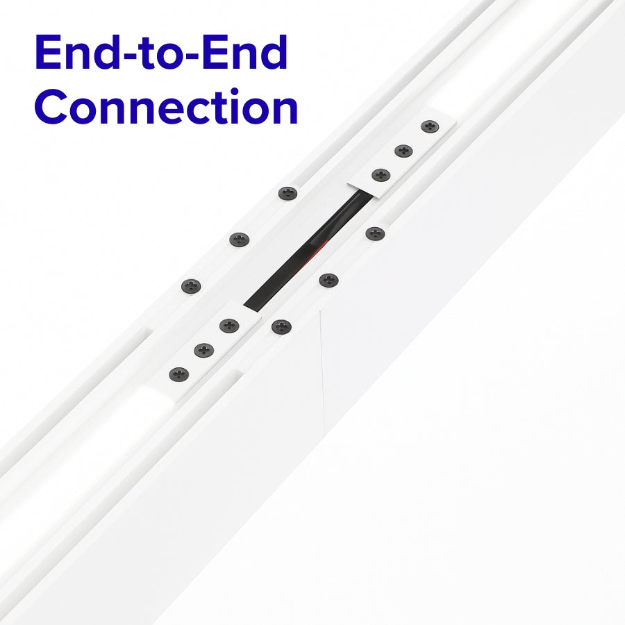 Close-up of a mechanical connection with 'End-to-End Connection' text on a white background