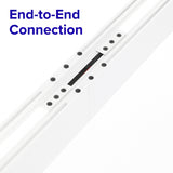 Close-up of a mechanical connection with 'End-to-End Connection' text on a white background