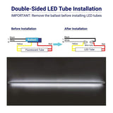 double sided 4ft led tube installation