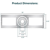 Diagram of a downlight bracket with dimensions labeled