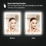 60x40 Inch LED Bathroom Mirror with smart anti fog function