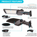 LED parking lot light with built-in photocell sensor for automatic dusk to dawn operation