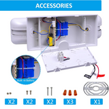 led emergency lights with battery backup accessories at white background at switchtoled
