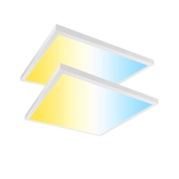 2-pack 1x1 FT LED flat panel light surface mount, 15W/20W/24W, white, triac dimmable, 5CCT selectable, flush mount for kitchen, garage, office, home.