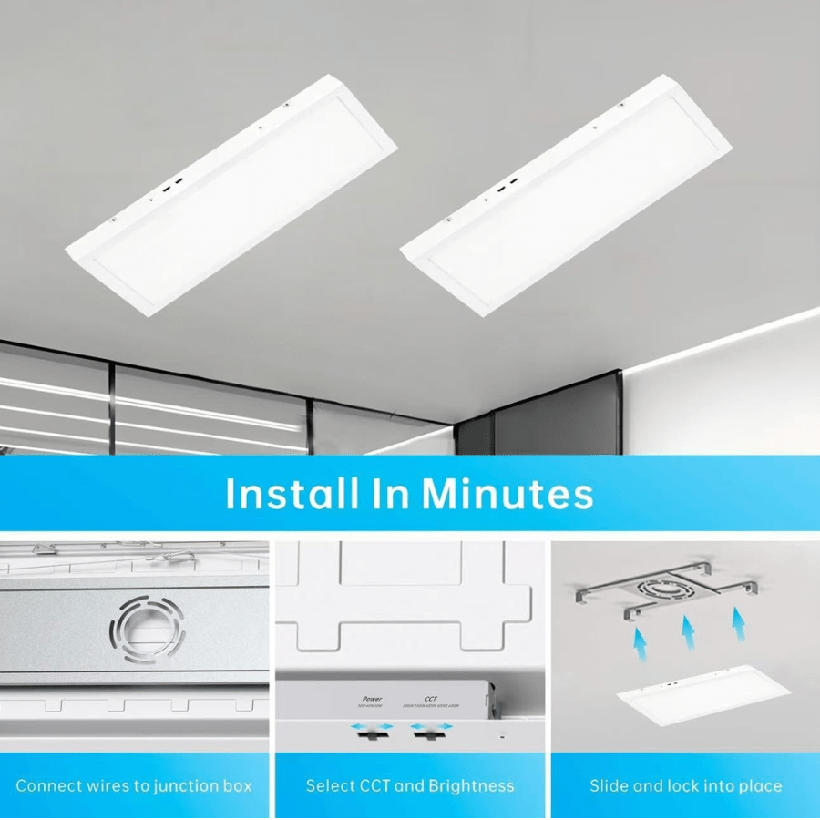 led flat panel light 2x4 easy install at switchtoled