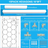led garage lights 15 pack hexagon measurements 16 by 8 feet at switchtoled.com