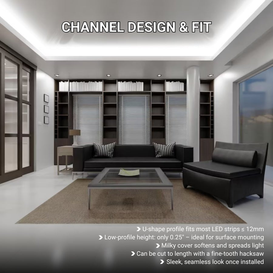 Design and fit led light strip channel diffuser at switchtoled