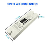 led light strip controller PI01 wifi length 6.29 inch, width 1.81 inch and height 0.98 inch at switchtoled