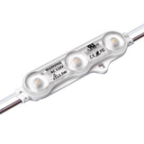 led module with warning label on a white background