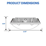 Diagram showing the dimensions of a product with labeled measurements.