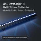 54W LED Linear Wall Washer with adjustable bracket on a dark background