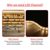 switchtoled led strip light channel diffuser with and without channel