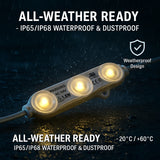modular led lights with weatherproof design on a dark background