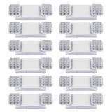 12 pack plug in emergency lights with battery backup at switchtoled on white background