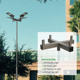 Street light with a clear overlay showing product details and application text.