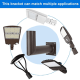 90 degree wall mount bracket lighting parking lot using slip fit lights