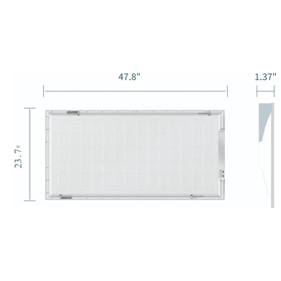 Rectangular whiteboard with dimensions labeled on a white background