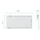 Rectangular whiteboard with dimensions labeled on a white background