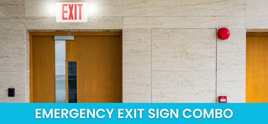 Double Sided LED Emergency Exit Sign Combo