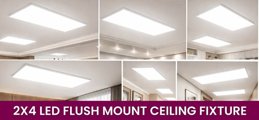 2x4 LED Flush Mount Ceiling Light Fixture