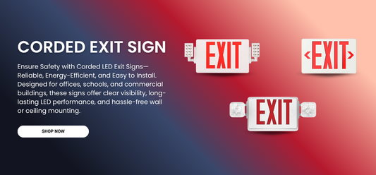 Corded Exit Sign & Corded Emergency Light