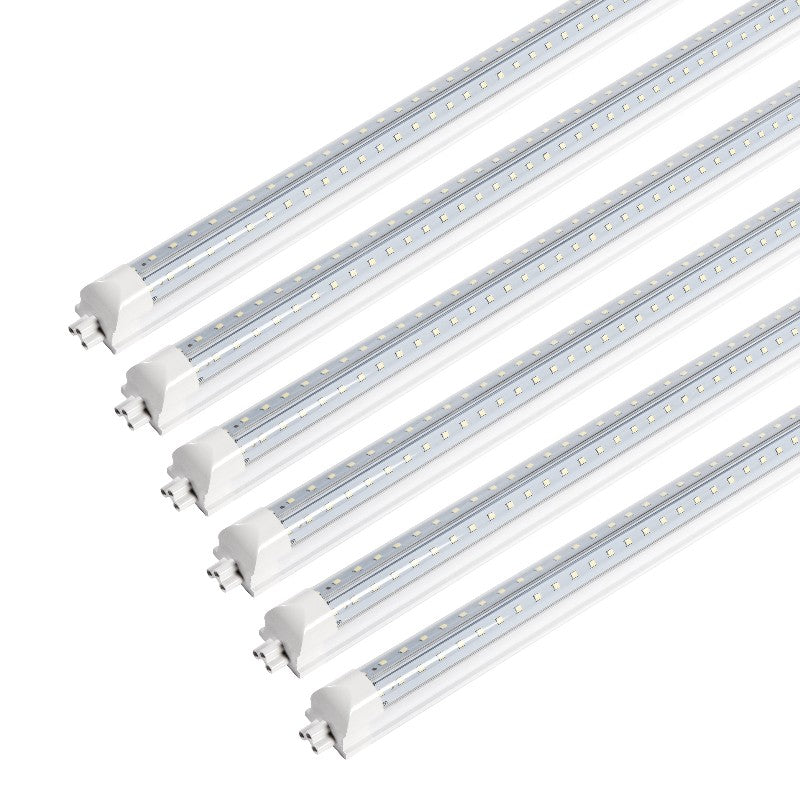 LED Shop Light, 45W 5850LM 6500K, 4FT V Shaped Integrated Fixture, T8 Tube Light, Cool White, Clear Cover, Higher Brightness, LED Shop Lights for Garage Warehouse Workshop 6 Pack