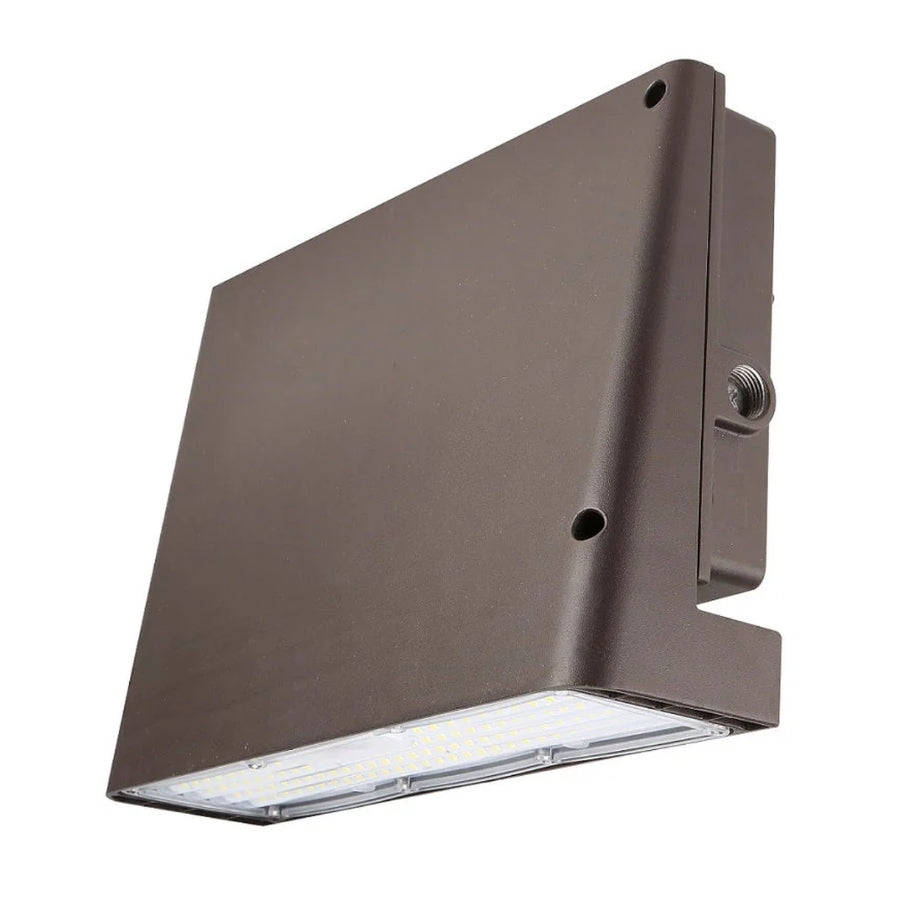 100W LED Full Cutoff Wall Pack Light Brown outdoor wall light fixture on a white background