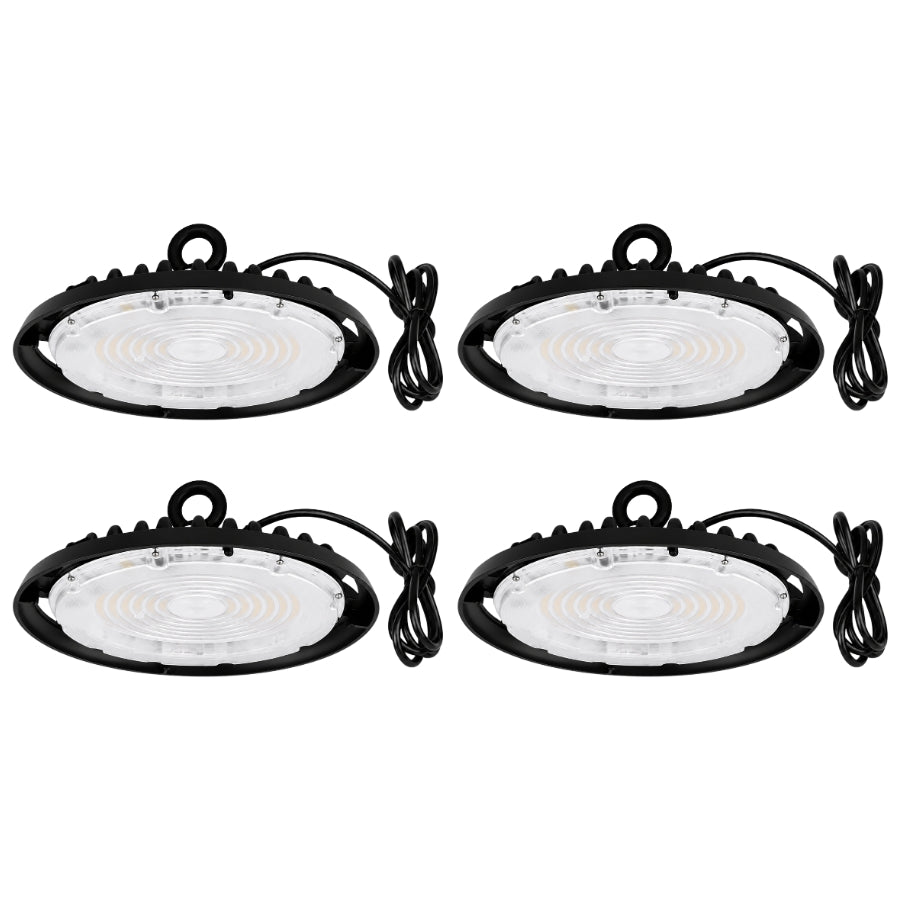 250W UFO LED High Bay Light, 37,500 Lumens, 750W Metal Halide Equivalent, 5700K Cool White, 120-277V AC, 90° Beam Angle, 6FT Cable Included, UL & cUL Listed, 3-Year Warranty, Commercial Warehouse Lighting