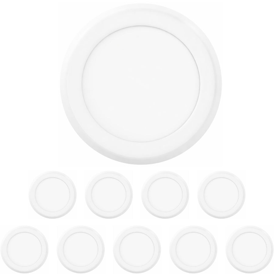 10 pack LED disc ceiling lights 6-inch dimmable flush mount downlights 1200 lumens