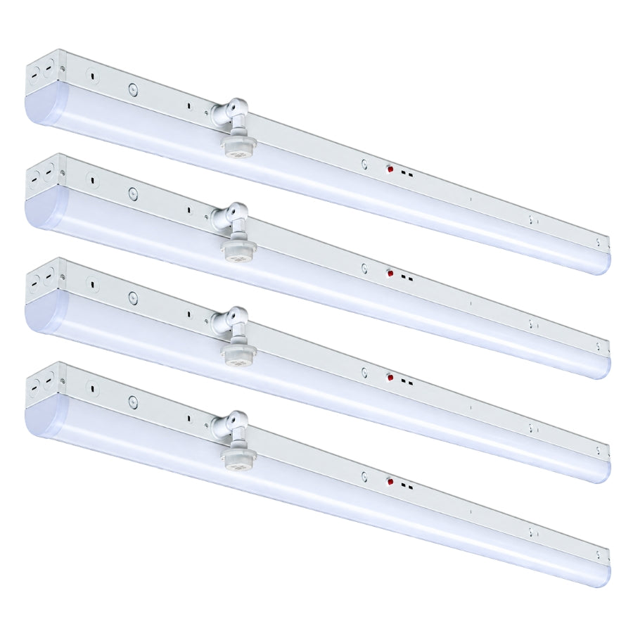 8FT LED Linear Strip Light with Emergency Backup & Motion Sensor, Selectable CCT and Wattage, 0-10V Dimmable, Up to 10,400 Lumens, 50W/64W/70W/80W, 3000K/3500K/4000K/5000K/6500K, 100-277V, Commercial-Grade, 5-Year Limited Warranty