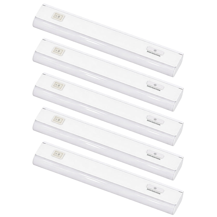 5 pack 12 inch LED under cabinet light bars hardwired 3CCT selectable slim kitchen cabinet lighting