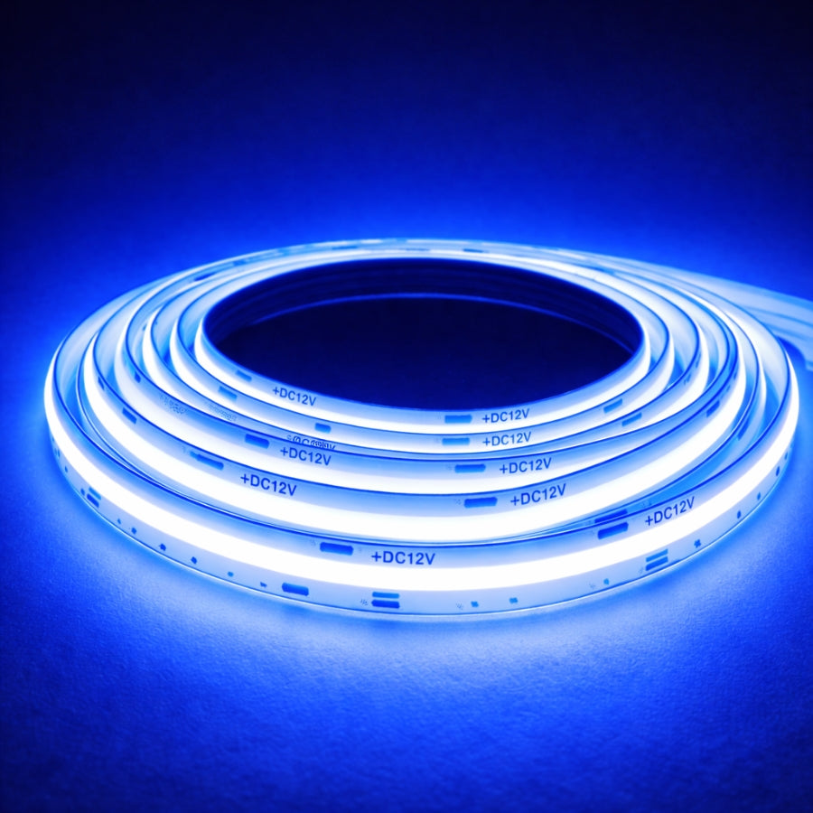 12V COB LED Strip Light Blue Color at SwitchToLED