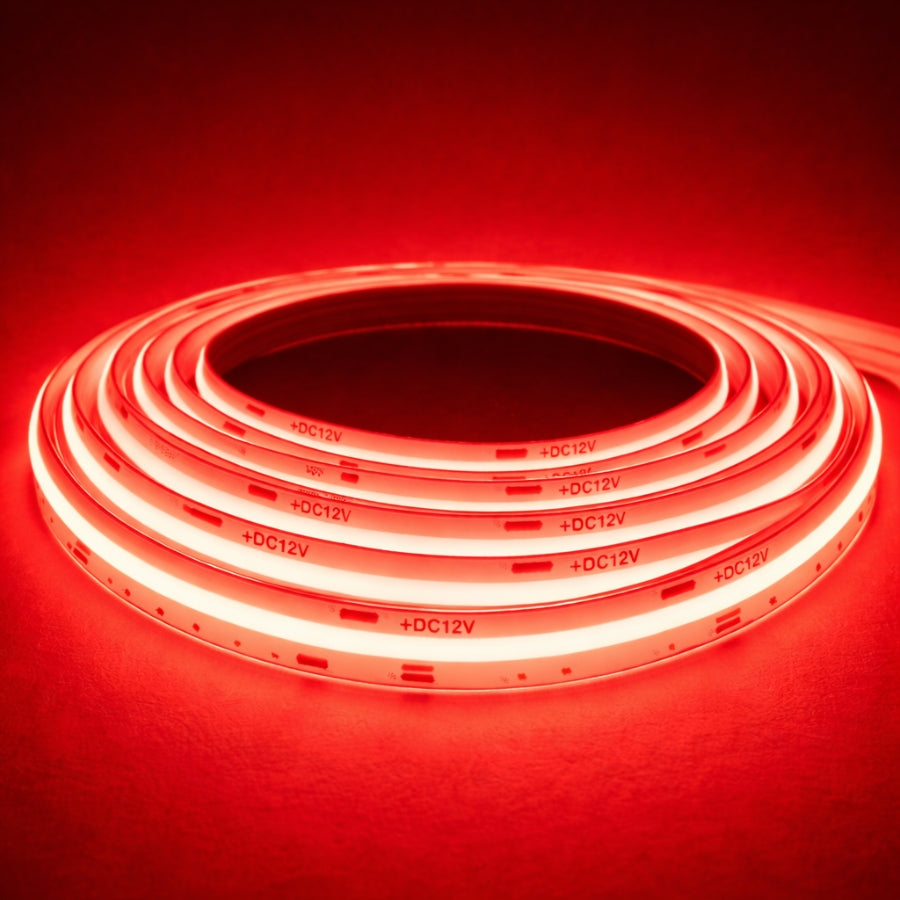 12V COB LED Strip Light Red Color at SwitchToLED