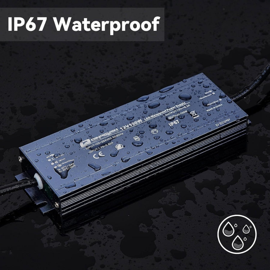 12V LED Power Supply 100 W IP67 Waterproof