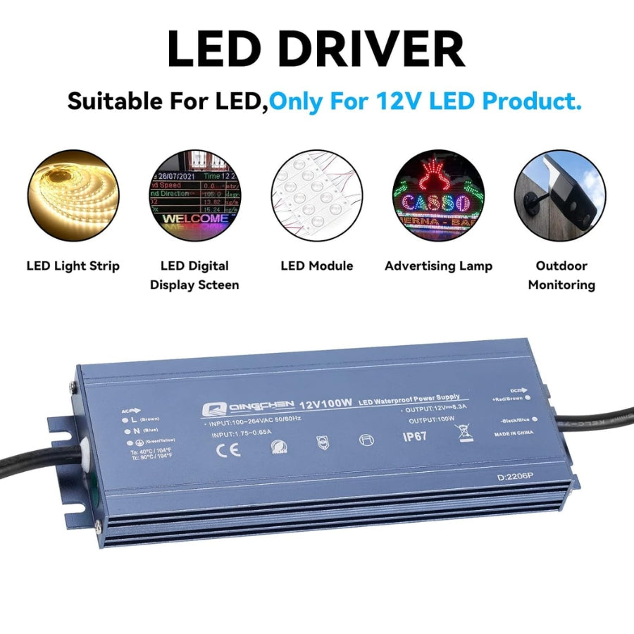 100W 12V LED Power Supply